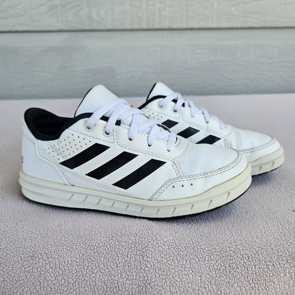 Adidas Atlas Sport K Athletic Low Sneaker Tie Boy Girl SZ 13K White Black CG3812